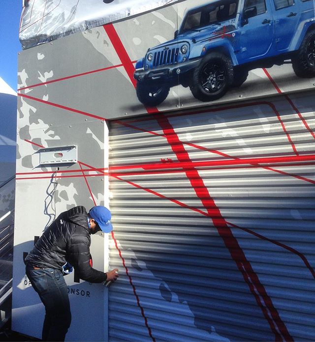 @intelism doing touch-ups last week in Aspen on the #jeep #chillzone expertly painted by @nicoberry54 &amp; @brownbartbaby