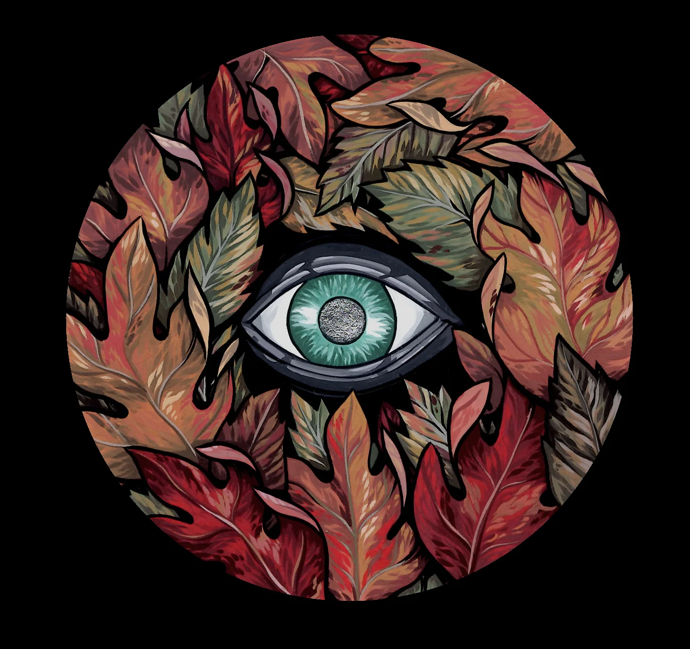 Watcher in the Woods for the two person show Certain Doom in 2013 with Alan Brown. Gouache on bristol 4" round.