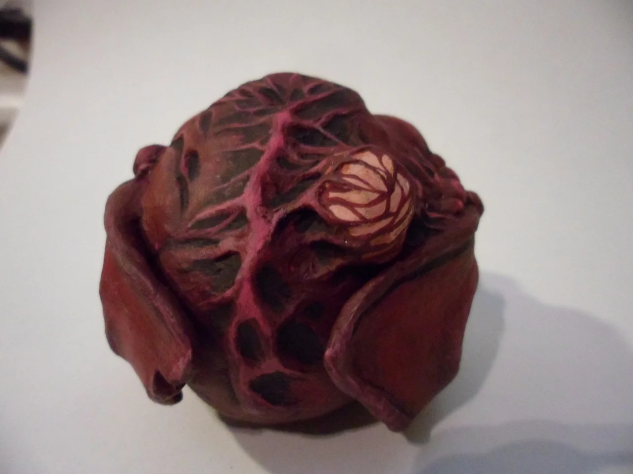 Custom creature "madball" made as a gift using Das paper clay, glue and acrylic paint.