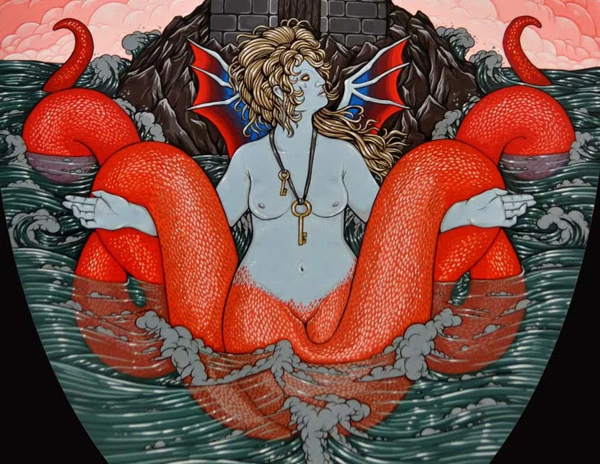 Melusine (detail) For two person show Across the Haunted Sea with Michael Bukowski, 2011. Gouache on bristol.