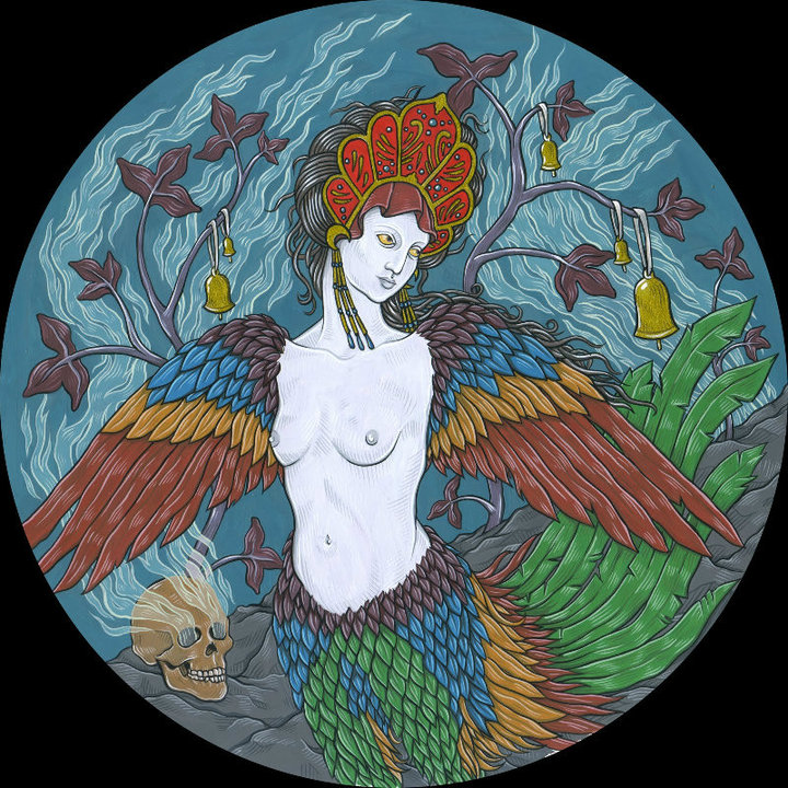  Sirin for the solo show Unclean Spirits, 2012. Gouache on bristol 7" round. 