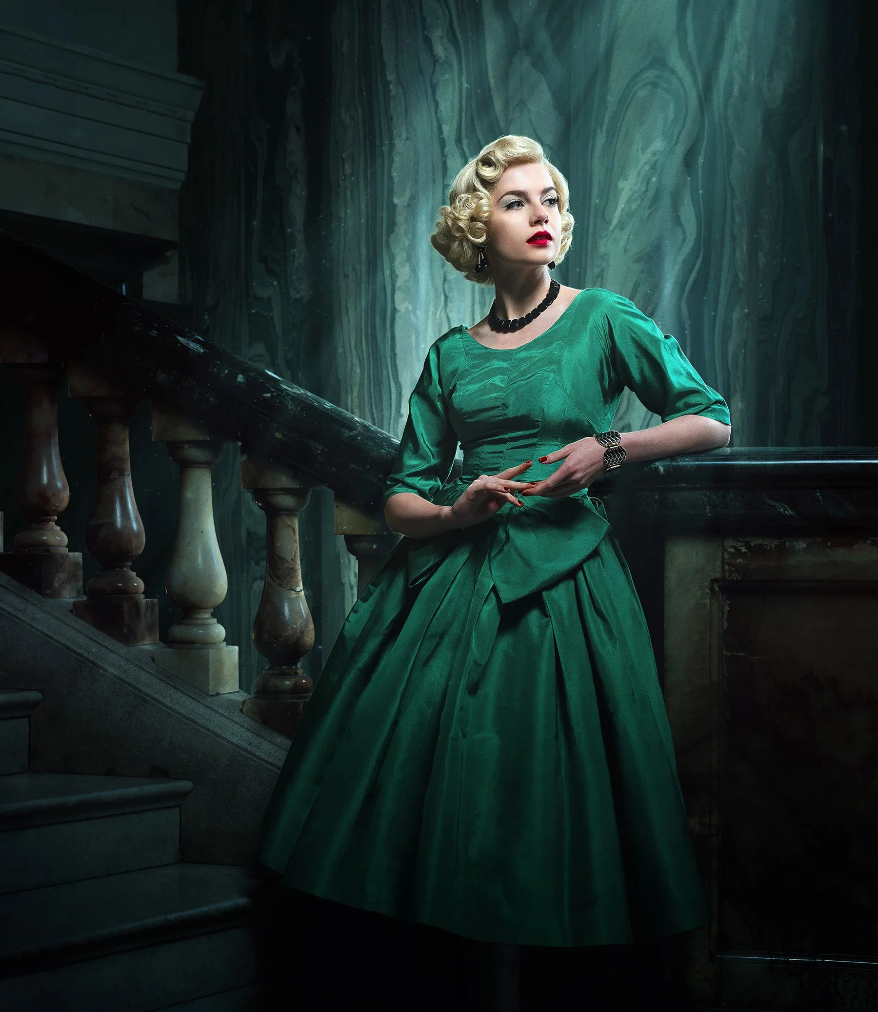 green emerald velvet dress Cruel Girl Solid Green Embroidered Snap Western Blouse for Women