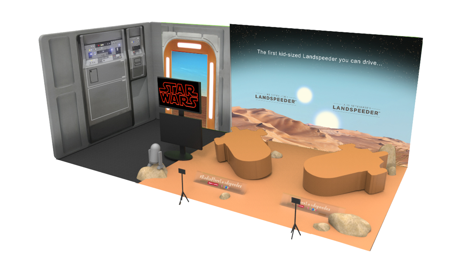 Designing the booth was a challenge due to a narrow time frame and the fact that we had to send all our supplied directly to the convention center. So, in order to get a feel for the space, I build out the booth in CAD and we worked from there.