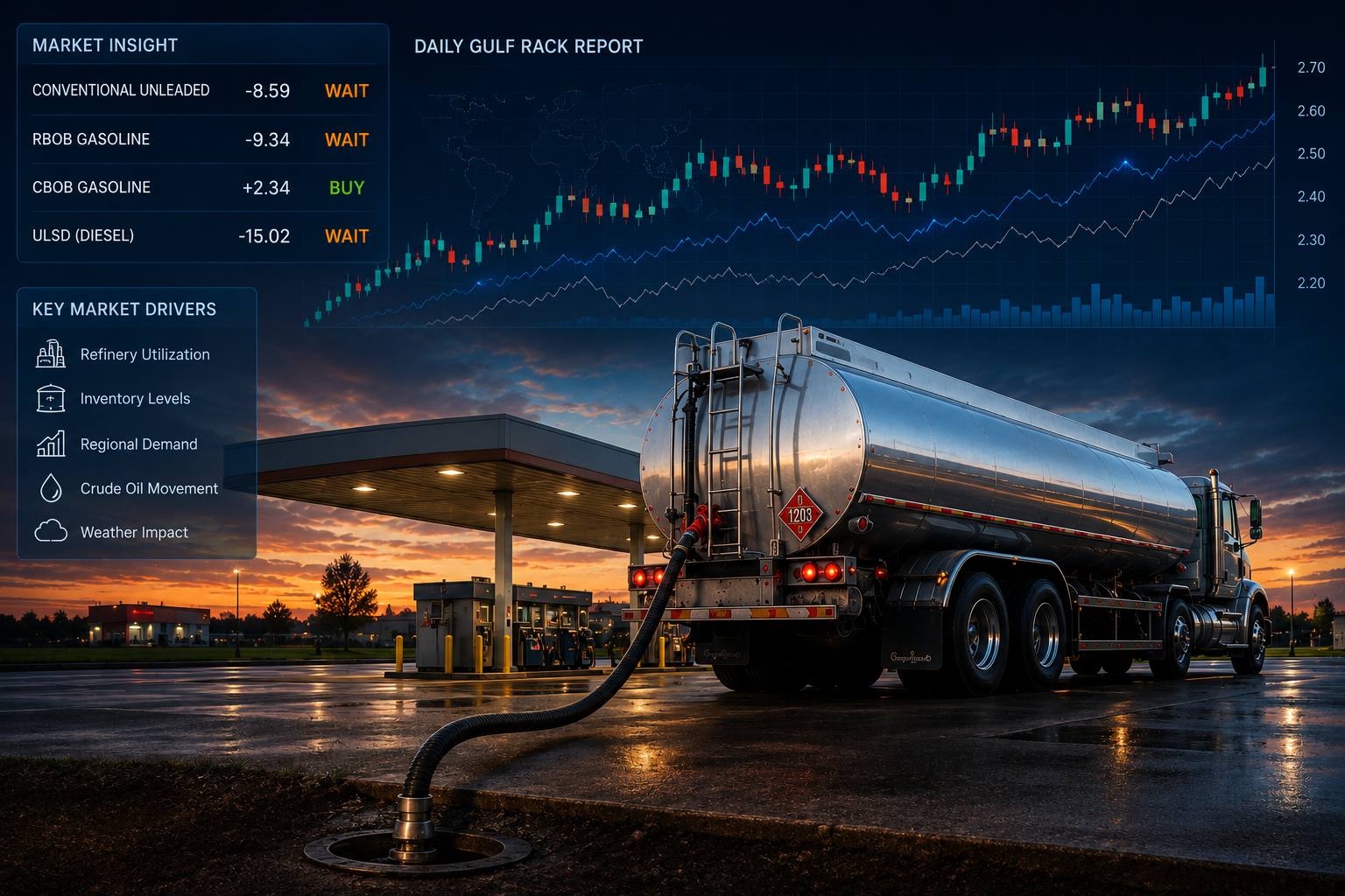 fuel tanker with pricing advice