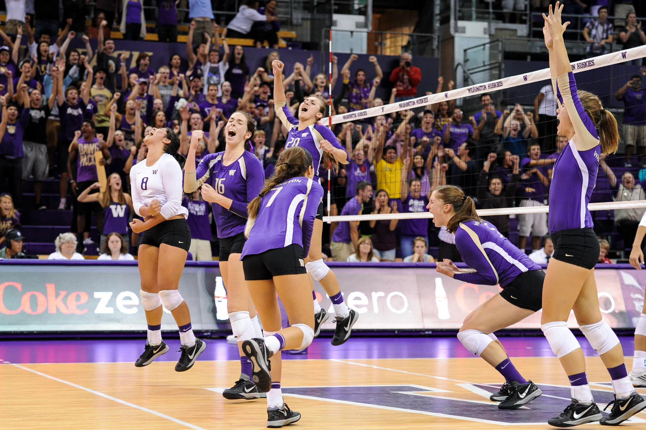University of Washington Huskies Volleyball Celebration