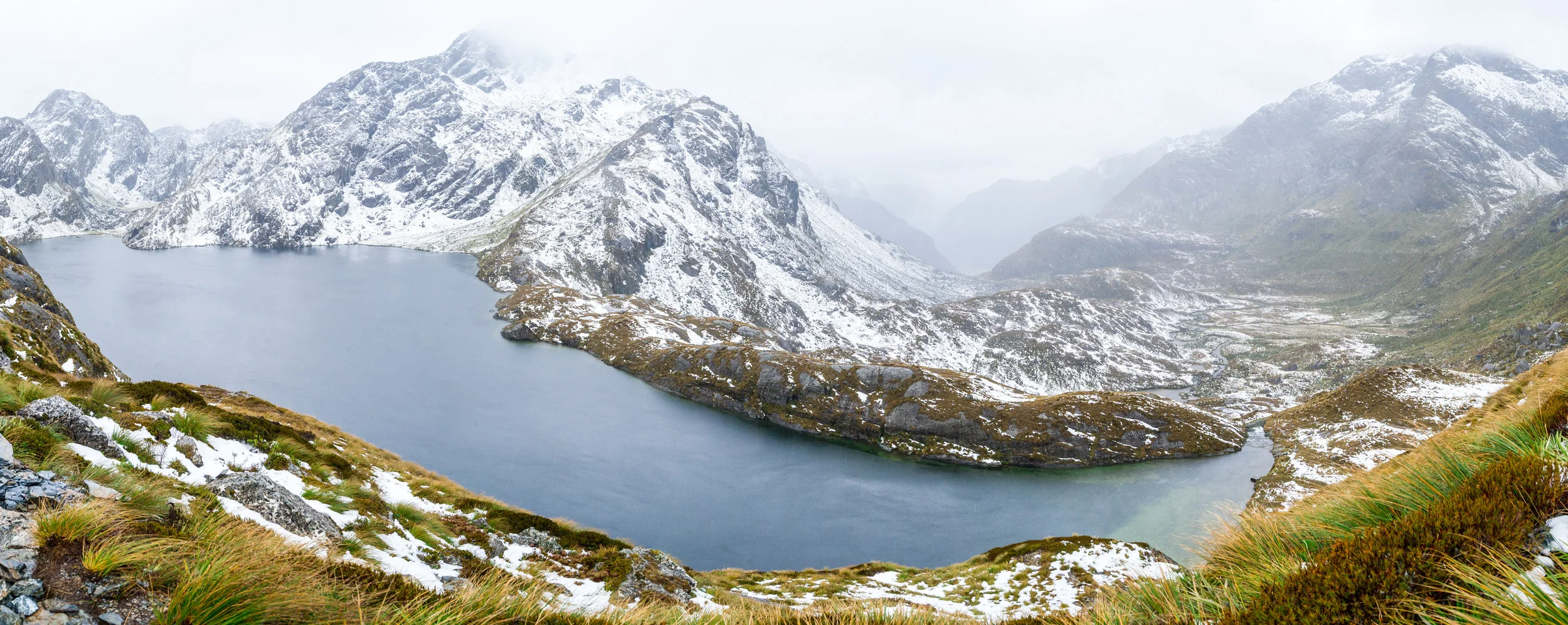 Lake Harris along the Routeburn Great Walk in Fiordland South Island New Zealand
