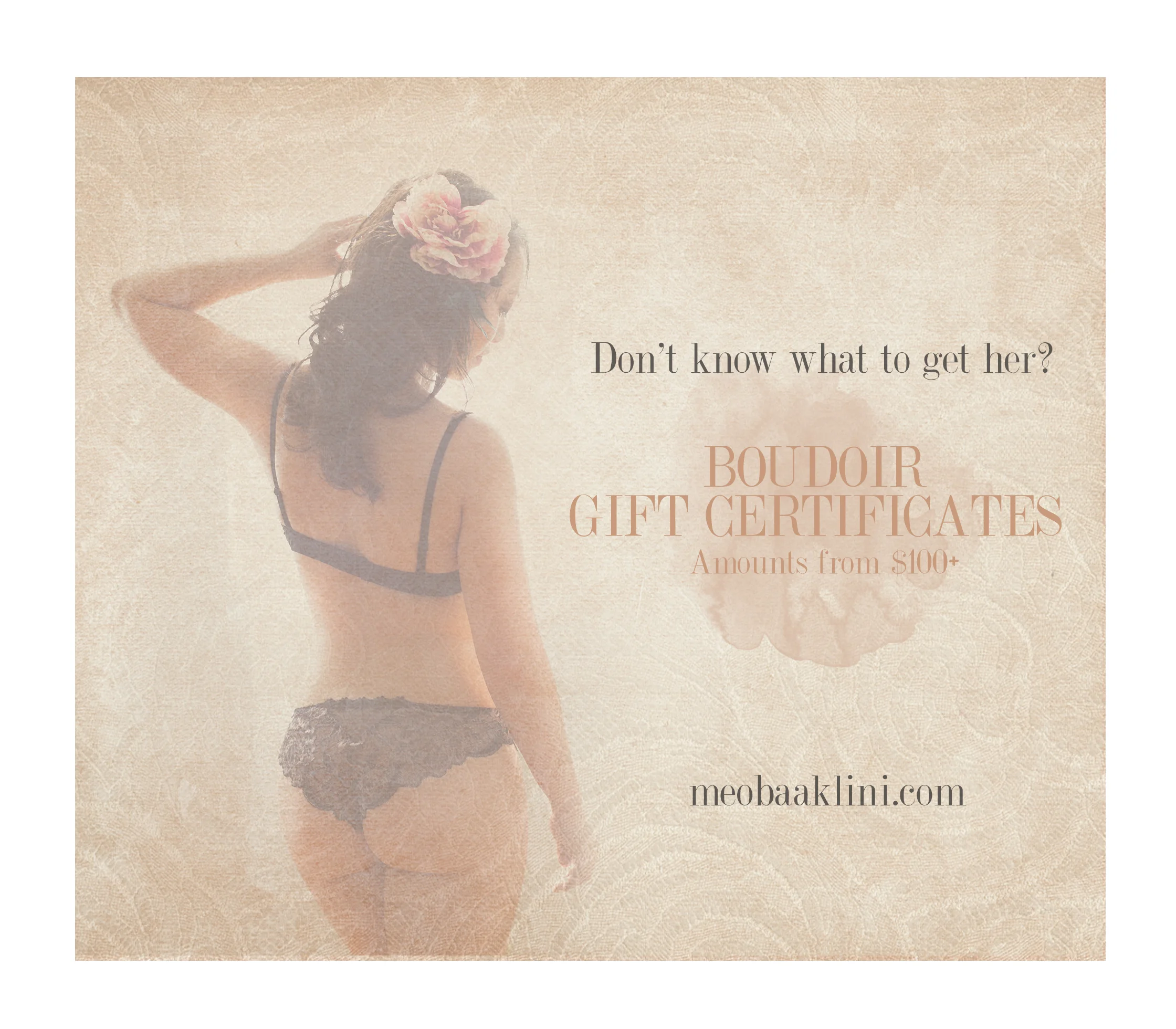 Boudoir Gift Certificates/Just in Time for Christmas