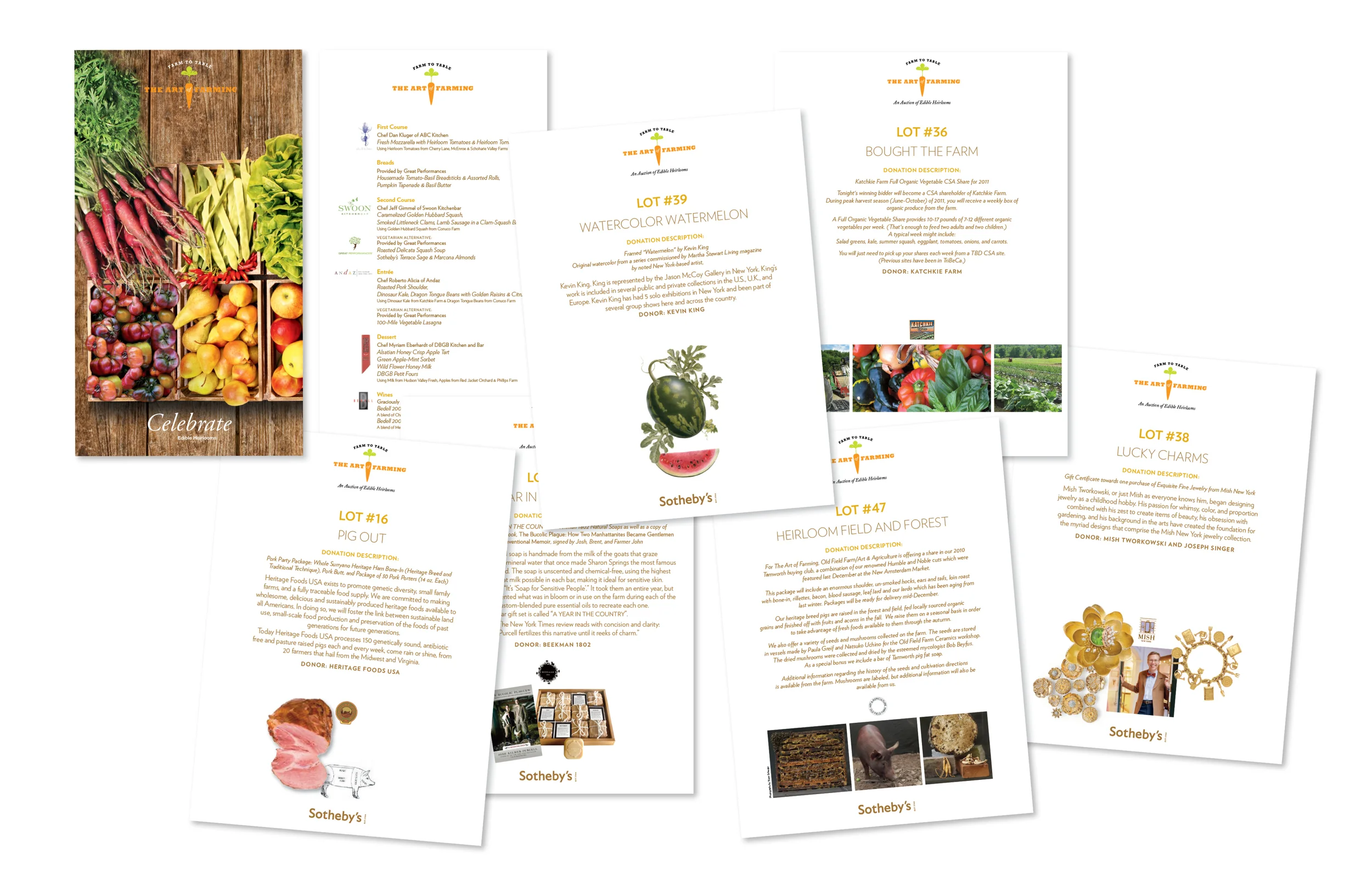 Sotheby's: Specialty Auction Table Cards & Program