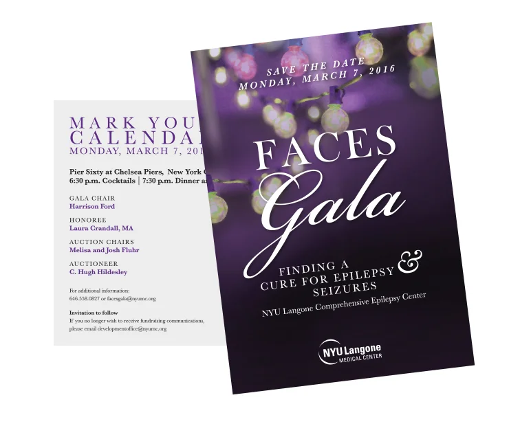 NYU Langone: FACES Annual Gala Dinner Invitation and Program Suite
