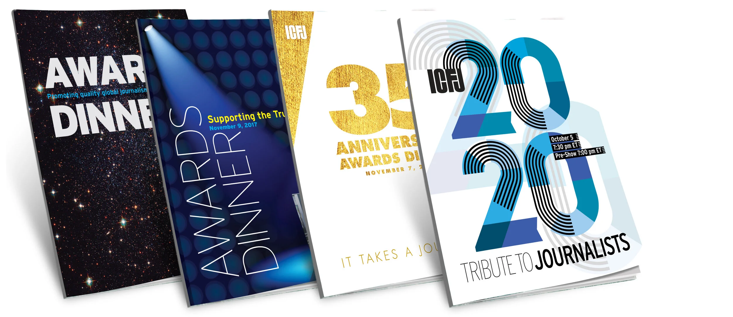 International Center for Journalists: Gala Dinner Programs 2016, 2017, 2019, 2020