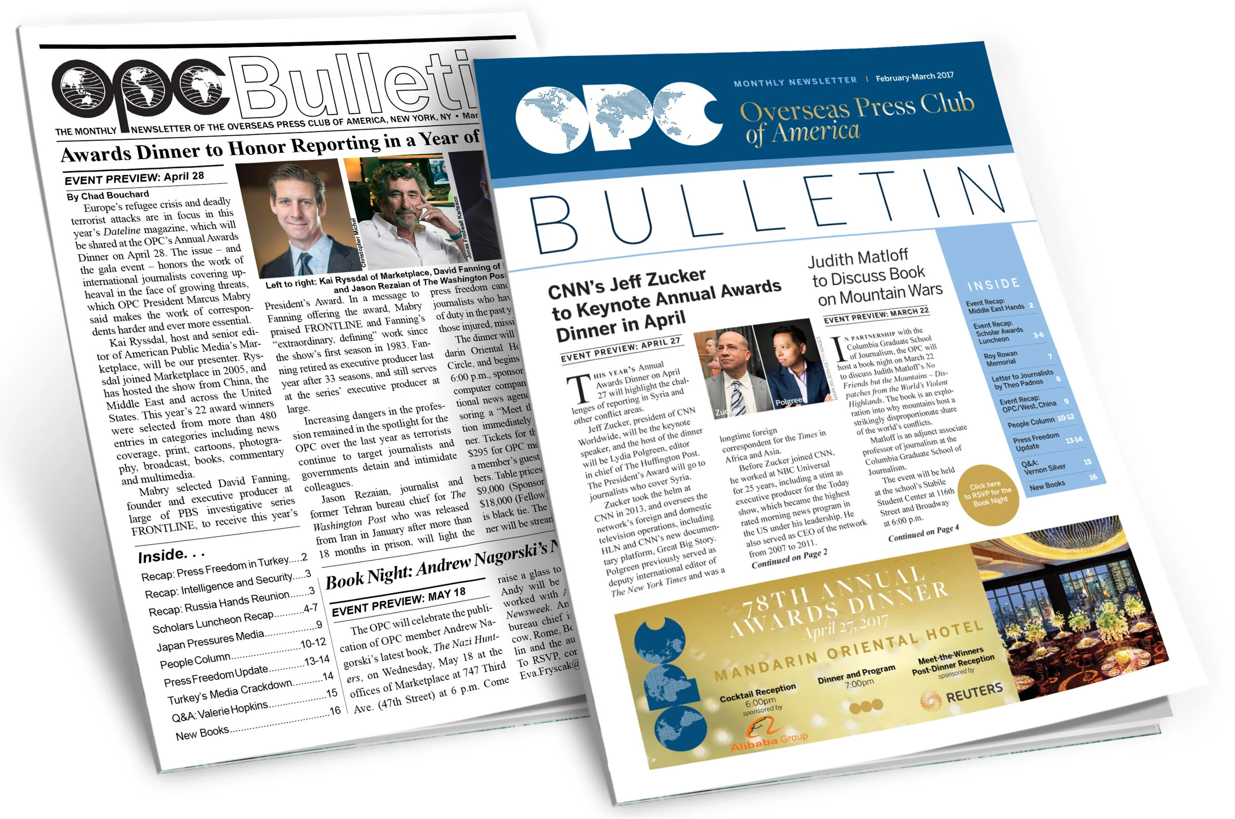 Overseas Press Club of America Newsletter re-design