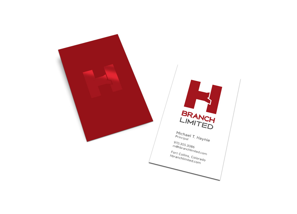 Business card design for H Branch LImited 