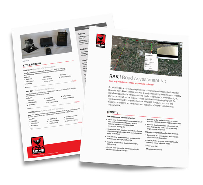 One Sheet template design for Red Hen Systems