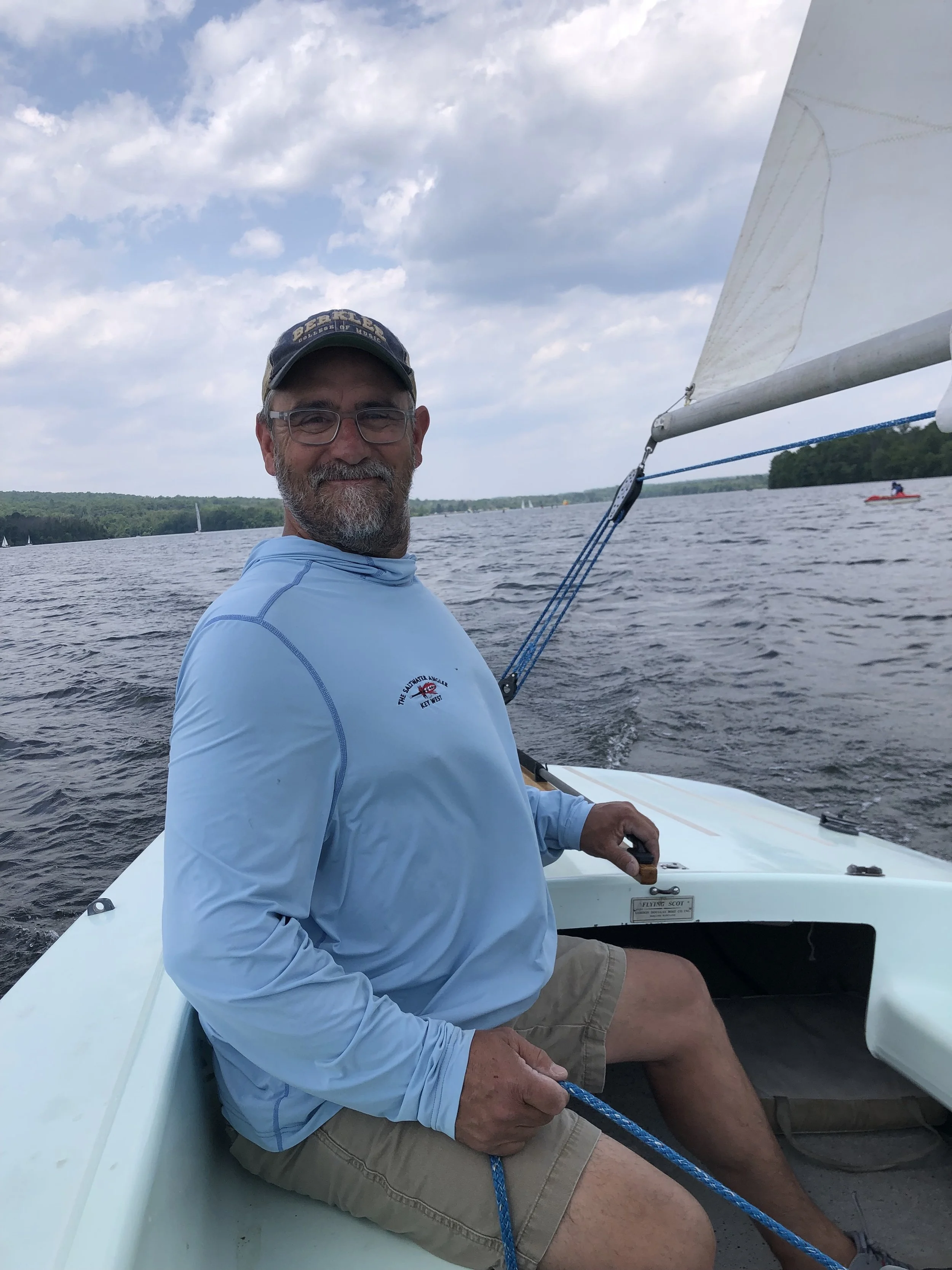 Paul sailing his Flying Scot 3029, Lake Nockamixon, 2023