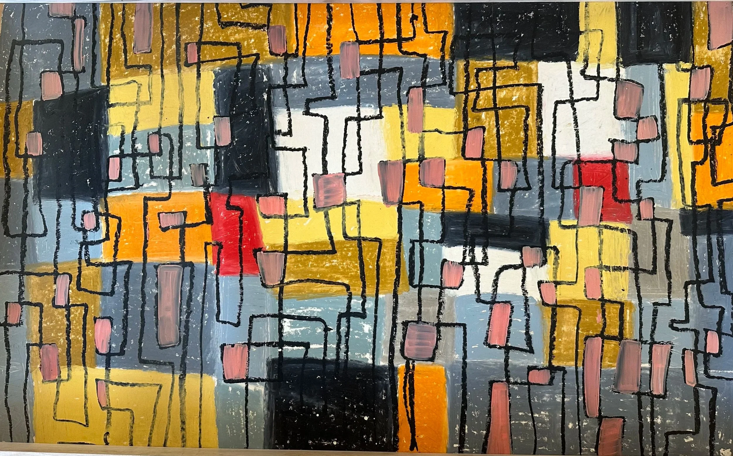  39 1/2” x 61”, acrylic on paper 