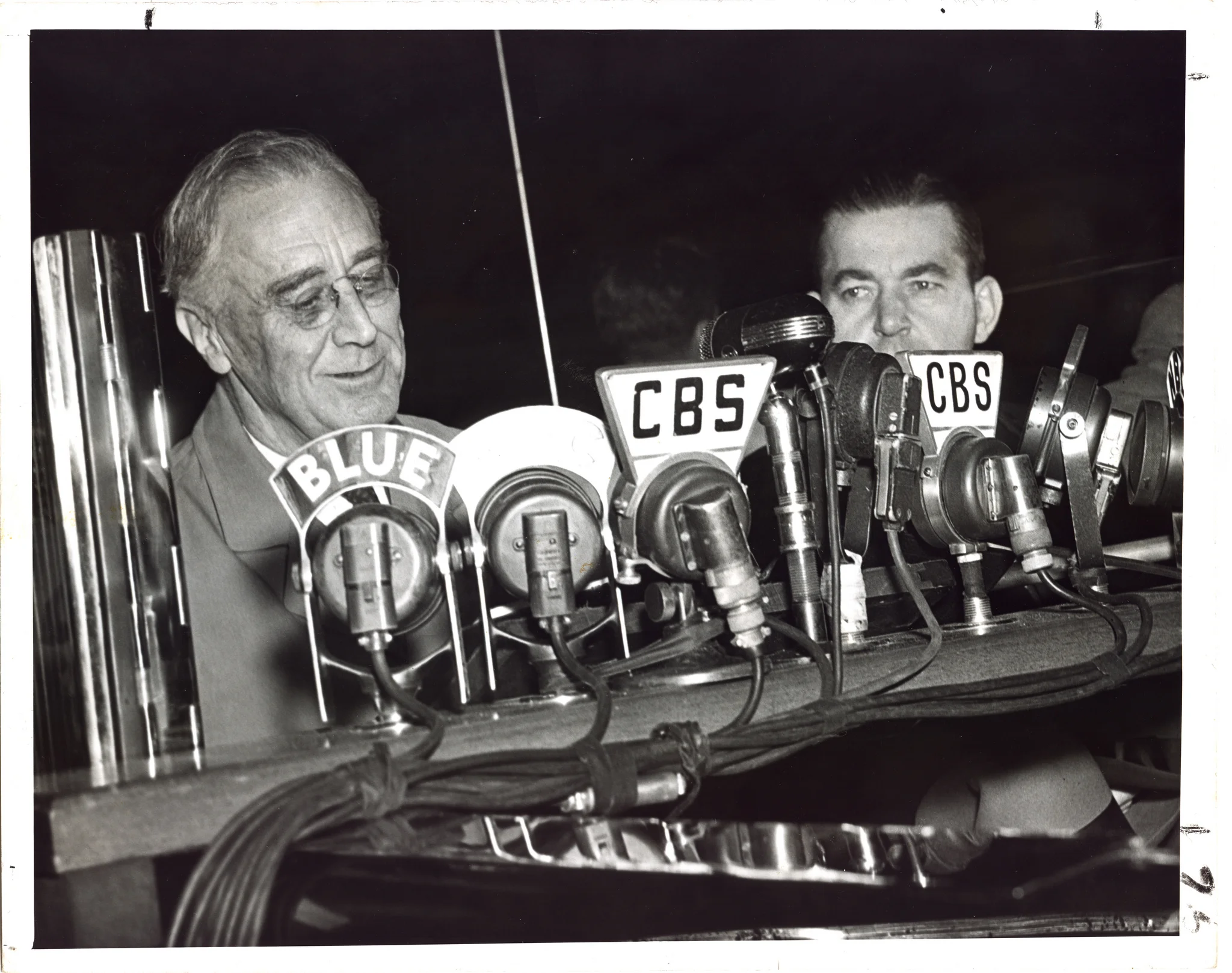 President Franklin Delano Roosevelt delivering a campaign address in November 1944 at Fenway Park in Boston. FDR, who charmed America with fireside chats and galvanized a nation with memorable refrains, said the key to successful speeches is to "Be sincere. Be brief. Be seated."