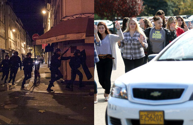 The Paris terrorist attack has drawn calls for swift action by many political figures who were largely silent in the wake of the shootings at Umpqua Community College.