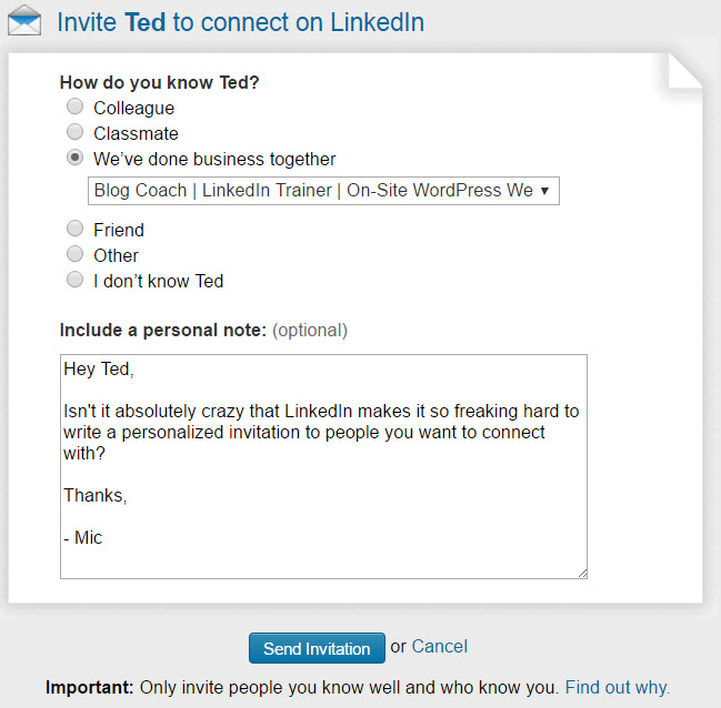 A LinkedIn trainer says the online networking site has hidden capabilities that can make it more personal and less sterile in seeking and engaging new connections.