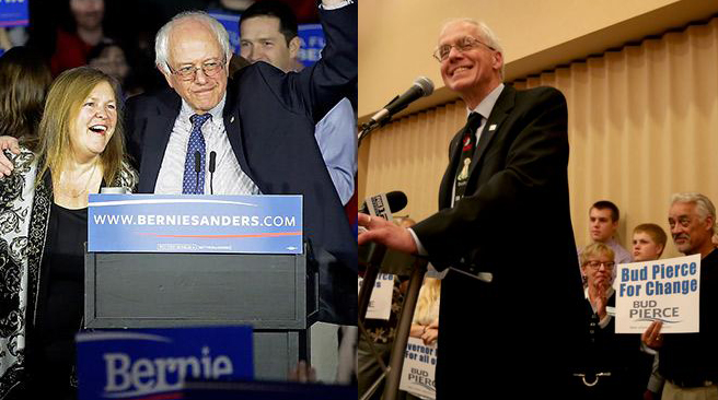 Political outsiders dominated in the Oregon primary as Democrat Bernie Sanders scored a double-digit win over frontrunner Hillary Clinton and newcomer Bud Pierce captured the GOP gubernatorial nomination.