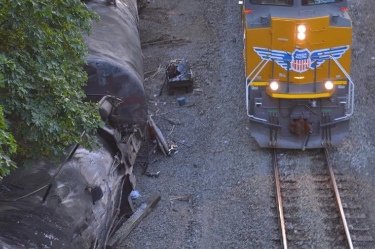 A Union Pacific spokesman apologized for the “inconvenience” of an oil train derailment in Mosier that closed a school, shut down a sewer system, drained the water supply and leaked into the Columbia River.
