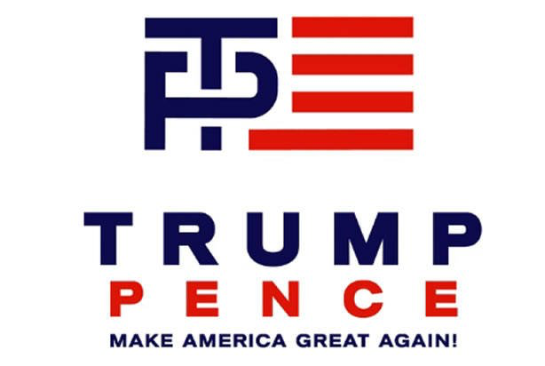 The Trump campaign apparently rushed to design a logo for Donald Trump Mike Pence as presidential running mates, apparently without considering how the visual of a “T” inserted into a “P” could be problematic.