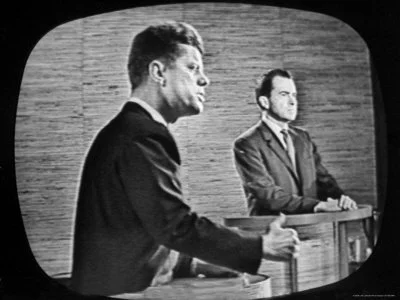 John F. Kennedy and Richard Nixon squared off in the first televised presidential debate in 1960 after insisting reporters ask the questions so they could avoid confronting each other in true debate style.