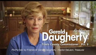 Instead of appealing to the baser instincts of voters, a county commissioner candidate in Texas tried humor to win laughs and maybe even a few votes.