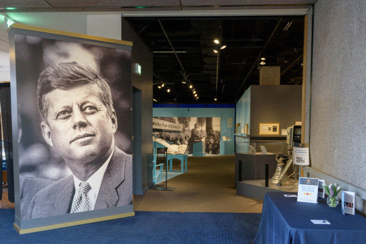  The entrance to “High Hopes: The Journey of John F. Kennedy,” the current exhibit at the Oregon Historical Society that celebrates JFK’s 100th centennial and displays many artifacts viewed in public for the first time.