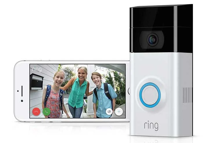 This Ring video doorbell advertisement has been simplified to two images – the doorbell and the image you get on your smartphone showing who is on your doorstep. The visitor faces you see are friendly, but the ad subtly underlines the product’s value when more malign intruders come knocking.