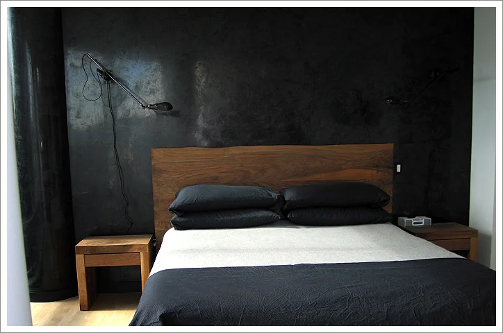 Ebony: Black : Venetian Plaster. Private residence in the Astor Place Building, NYC