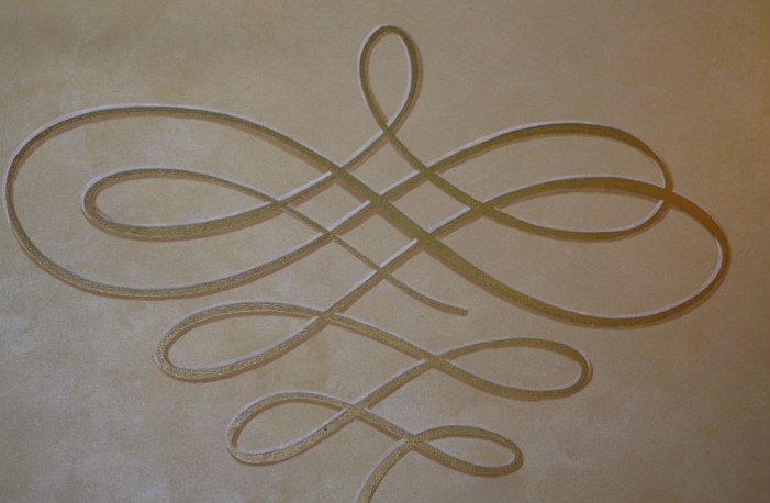   Arabesque motif on canvas. Hilton Avenue of the America’s Main Hall. NYC  