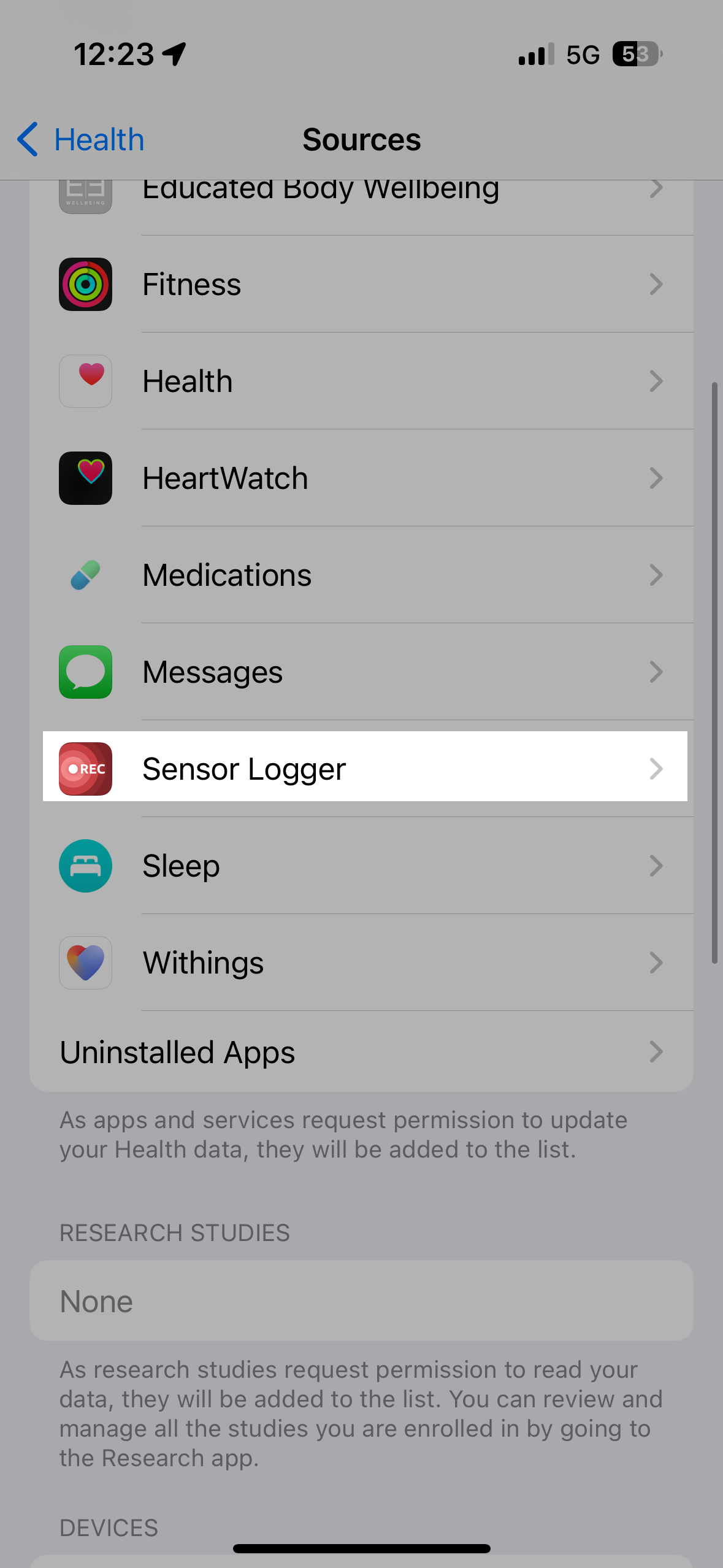 3. Find Sensor Logger