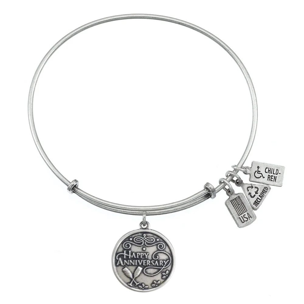 Wind & Fire Happy Anniversary Charm Bangle