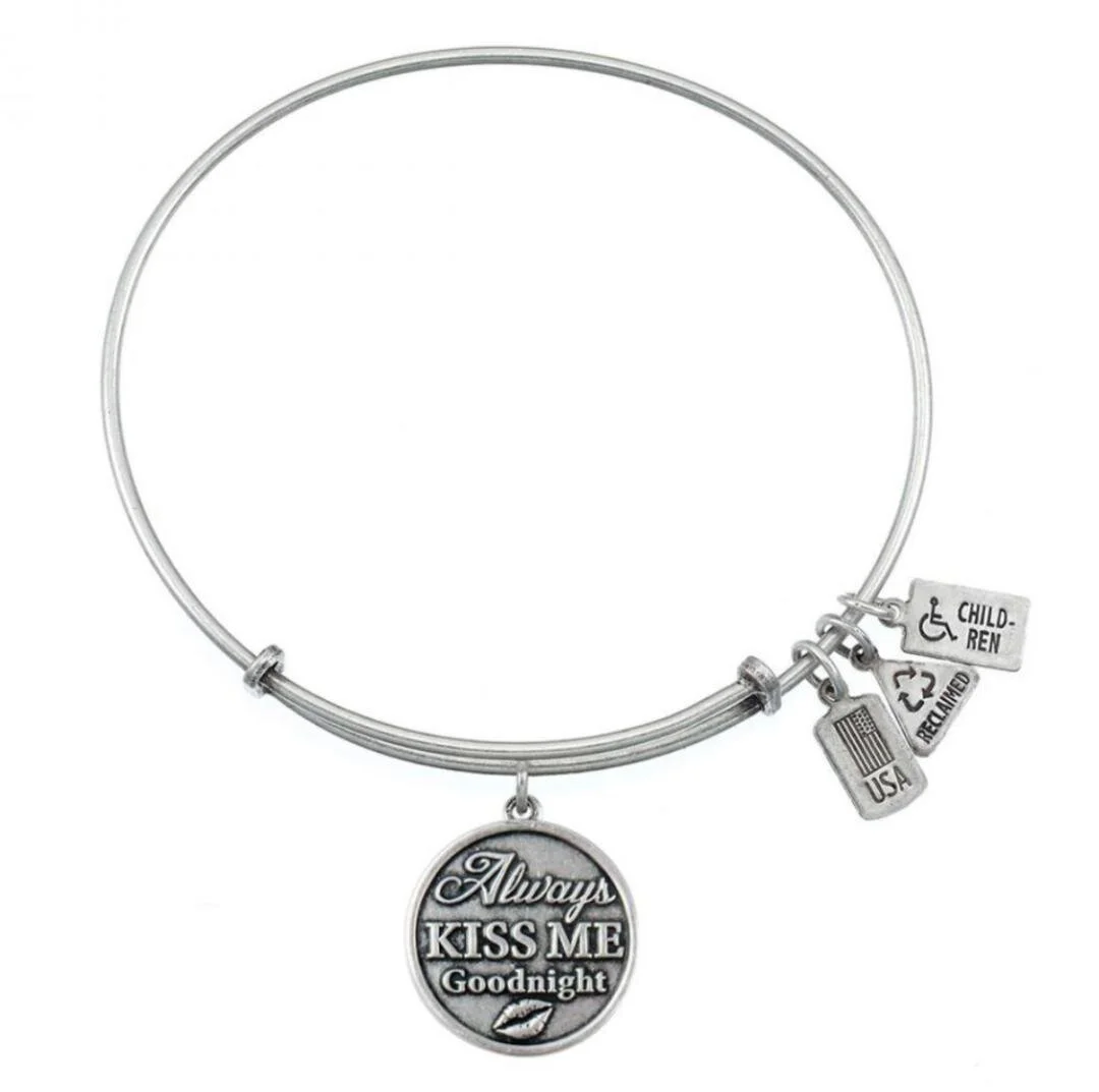 Always Kiss Me Goodnight Charm Bangle Wind & Fire