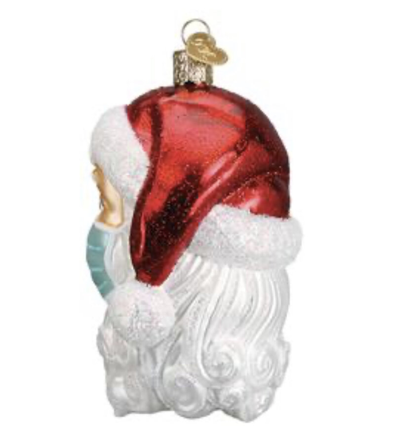 Old World Christmas Santa With Face Mask Ornament Studio 24e
