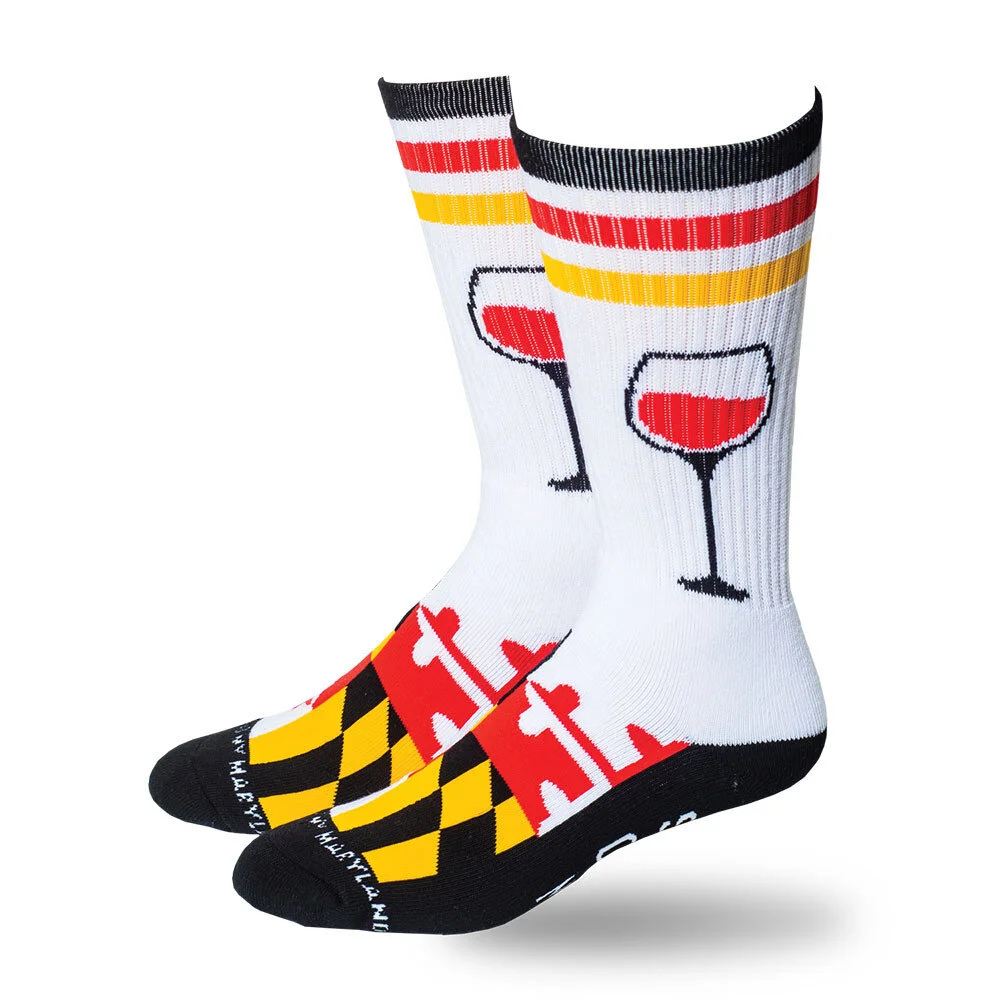 Maryland My Maryland BRING WINE CREW SOCKS