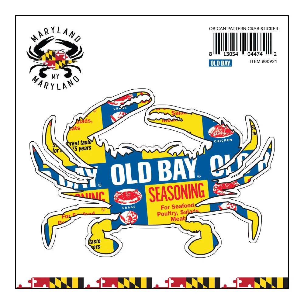 Maryland My Maryland OLD BAY® - CAN PATTERN CRAB STICKER