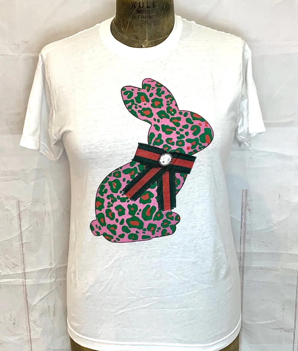 Pink Leopard Bunny T-Shirt — Studio 24E - Individual Style
