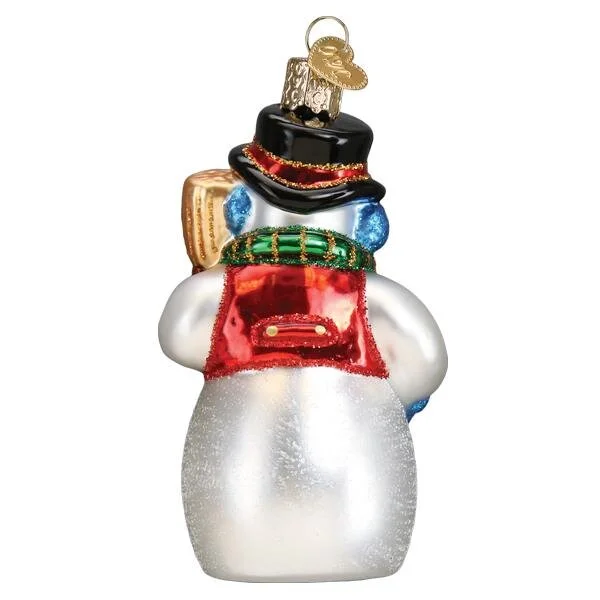 Snowman With Face Mask Ornament Old World Christmas
