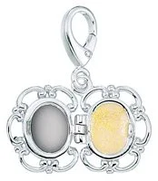 ZABLE Compact with Gold Glitter clip on Bead Charms LC-129