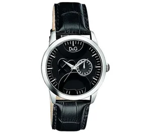 D&G Dolce and Gabbana Twin Tip Black Leather Strap Watch  display picture 1
