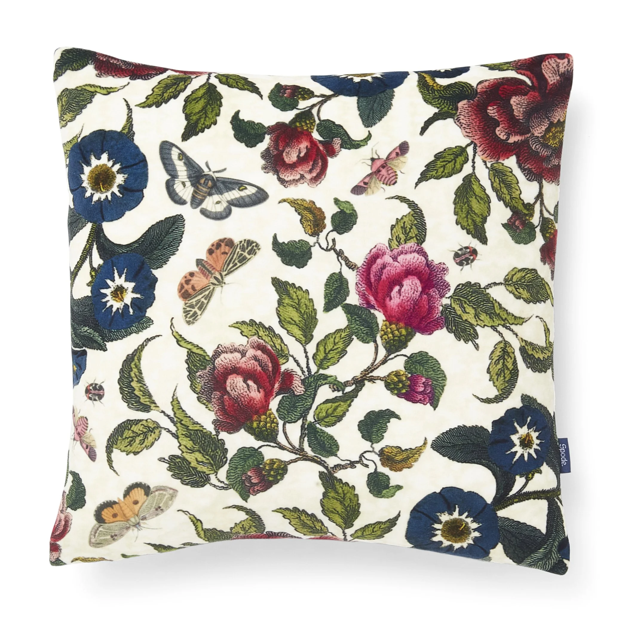 Spode Creatures of Curiosity Floral Velvet Pillow (11.8" x 11.8")