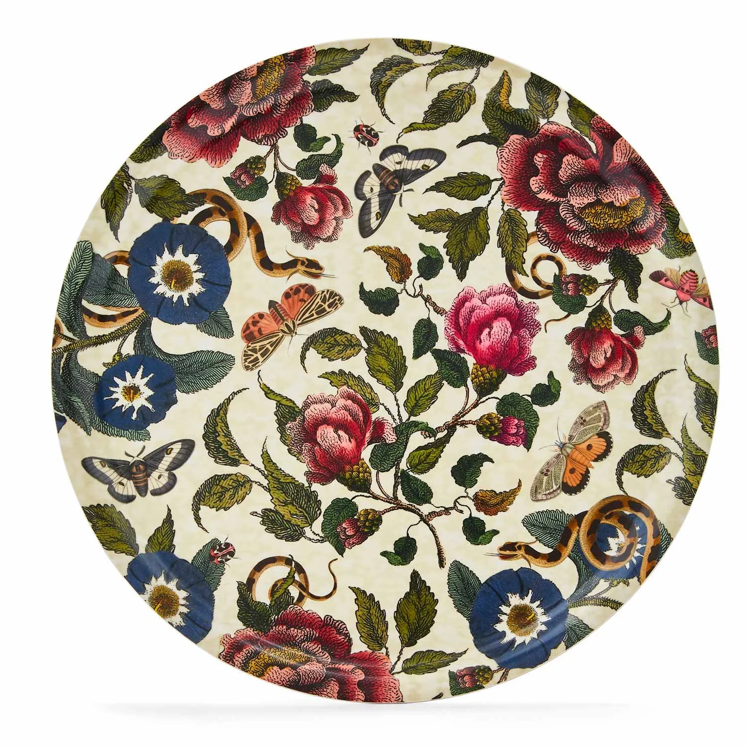 Spode Creatures of Curiosity Round Birch Serving Tray (White Floral)