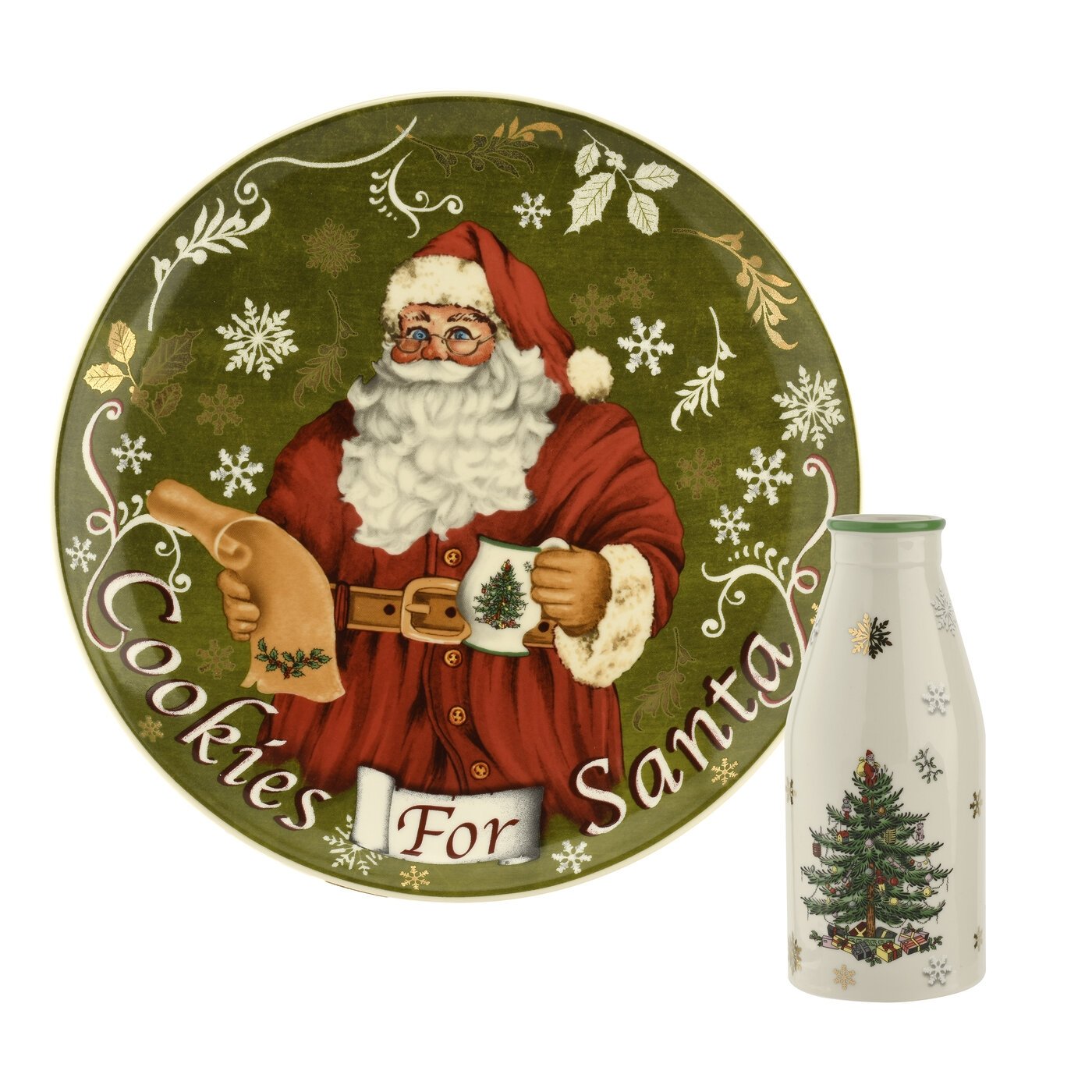 8.3x8.3 Santa DII Winter Season Dishware Holiday Baking Cookie Plate