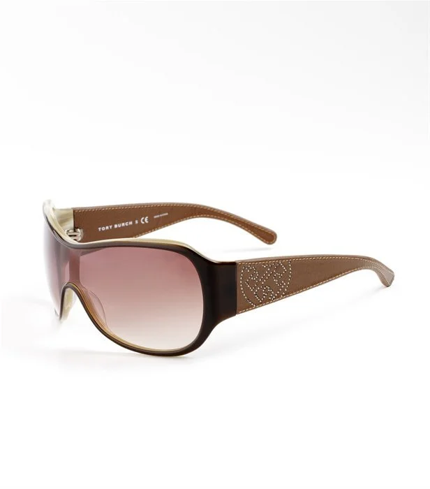 Tory Burch Brown Leather wrapped with Logo TY002Q Sunglasses