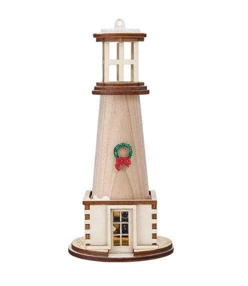 Holiday Lighthouse Ornament Ginger Cottages Old World Christmas GC119