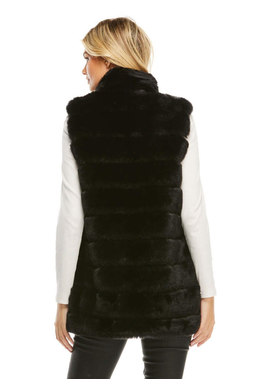 Black Mink Reversible Faux Fur Zip Vest Donna Sayler Fabulous Furs