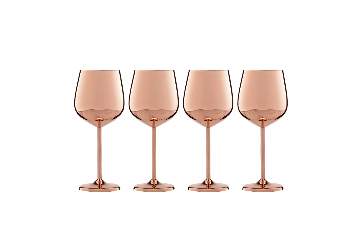zodax wine glasses Colette Hand Made & Etched White Wine Glasses, Set of 4 main image 1