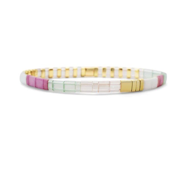 Skylar Paige - HAPPY BDAY - Morse Code Tila Beaded Bracelet