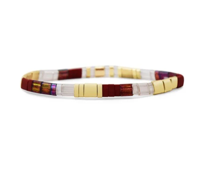 Skylar Paige - STRONG AF - Morse Code Tila Beaded Bracelet